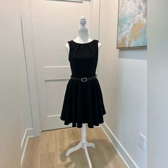 NEW Closet London Skater Dress in Black US size 6 missing belt - Picture 15 of 15